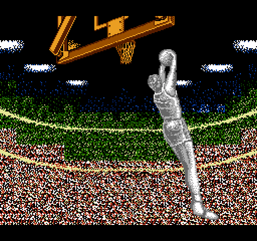 Double Dribble NES / Famicom Screenshot: There are several different slam dunk animations.