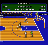 Double Dribble for NES / Famicom - Out of bounds, computer player throws the ball into play...