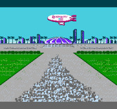Double Dribble for NES / Famicom - Game start; the crowd pours into the arena!