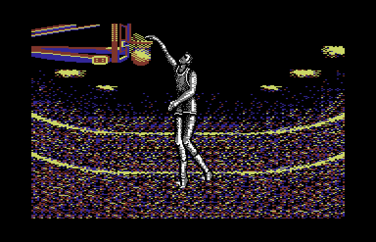 Double Dribble Commodore 64 Screenshot: Another slam dunk!