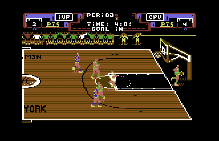 Double Dribble Commodore 64 Screenshot: Goal in!