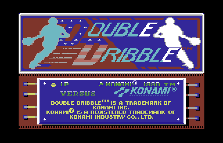 Double Dribble Commodore 64 Screenshot: Title screen.