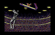 Double Dribble for Commodore 64 - Attempting a slam dunk...