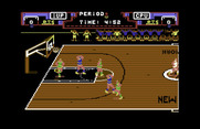 Double Dribble for Commodore 64 - Computer player attempts to score...