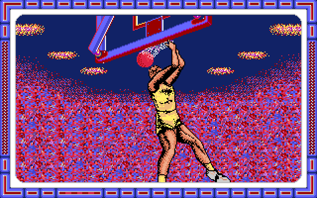 Double Dribble Amiga Screenshot: It's a slam dunk!