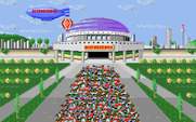 Double Dribble for Amiga - The crowd enters the stadium...