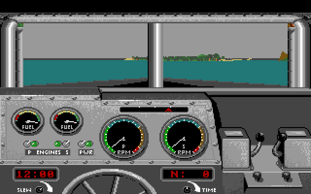 Gunboat Amiga Screenshot: Pilot practice.