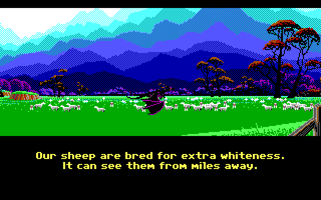 Loom IBM PC/Compatibles Screenshot: A dragon is causing a problem...