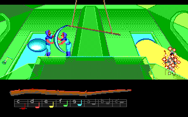 Loom IBM PC/Compatibles Screenshot: Magically appearing in a new location...