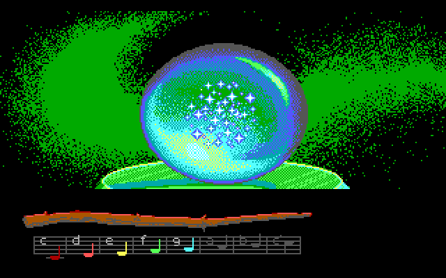 Loom IBM PC/Compatibles Screenshot: Gazing into a crystal...