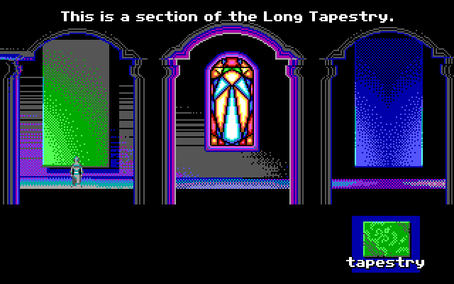 Loom IBM PC/Compatibles Screenshot: Examine the tapestry to learn more of the story...
