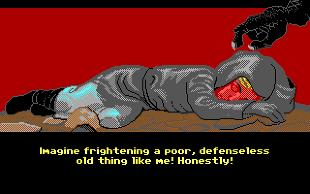 Loom IBM PC/Compatibles Screenshot: The dragon from earlier in the game returns...