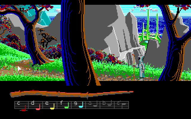Loom IBM PC/Compatibles Screenshot: Wandering along a path...
