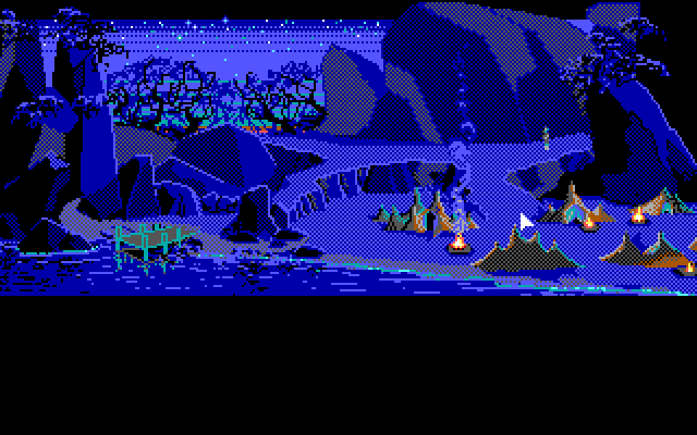 Loom IBM PC/Compatibles Screenshot: Entering the town...