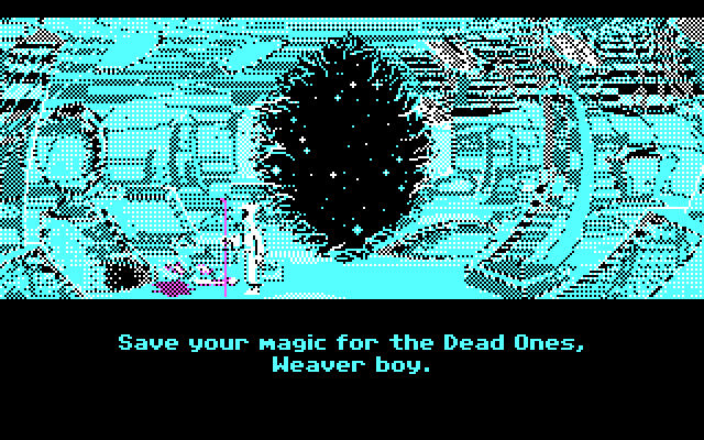Loom IBM PC/Compatibles Screenshot: It's not possible to help everyone...