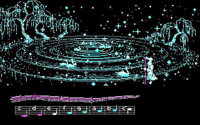 Loom IBM PC/Compatibles Screenshot: This is where the swans have flown!