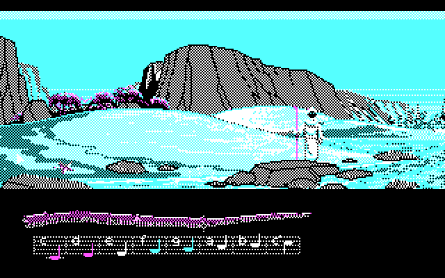 Loom IBM PC/Compatibles Screenshot: Arrived on a new island!