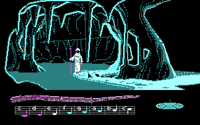 Loom IBM PC/Compatibles Screenshot: Lost in a cave...