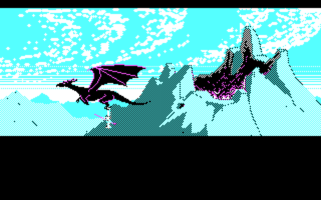 Loom IBM PC/Compatibles Screenshot: Caught by a dragon!