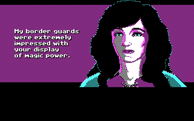 Loom IBM PC/Compatibles Screenshot: Somehow I impressed the border guards...
