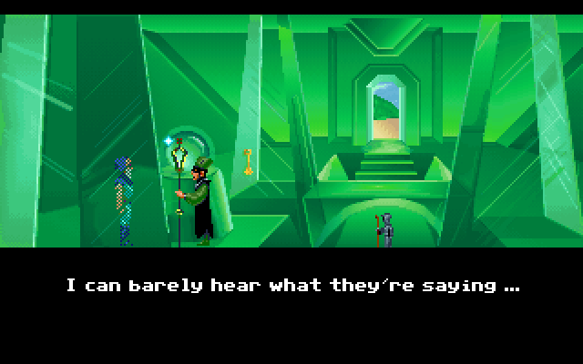 Loom IBM PC/Compatibles Screenshot: Listen in on a conversation...