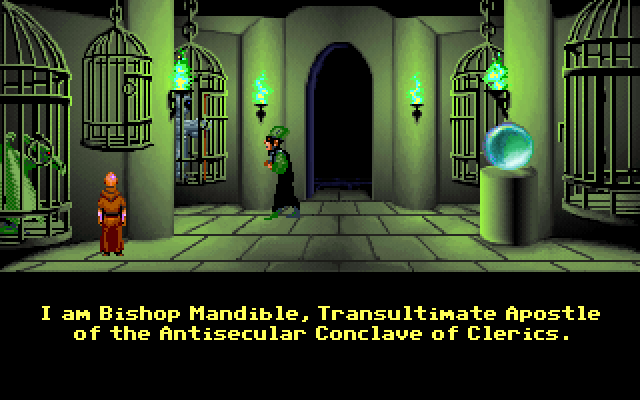 Loom IBM PC/Compatibles Screenshot: Introducing The Bishop...