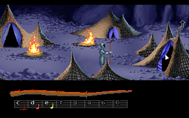 Loom IBM PC/Compatibles Screenshot: Yet another tent to visit...