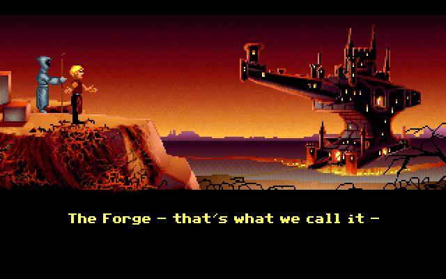 Loom IBM PC/Compatibles Screenshot: Welcome to The Forge!