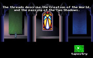 Loom for IBM PC/Compatibles - Examining one of the tapestries...
