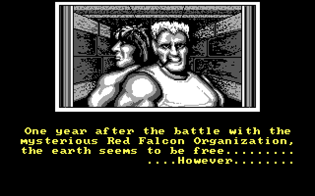 Super Contra IBM PC/Compatibles Screenshot: The story so far...