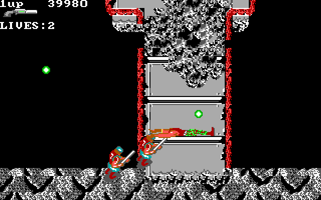 Super Contra IBM PC/Compatibles Screenshot: These narrow passages are tough!