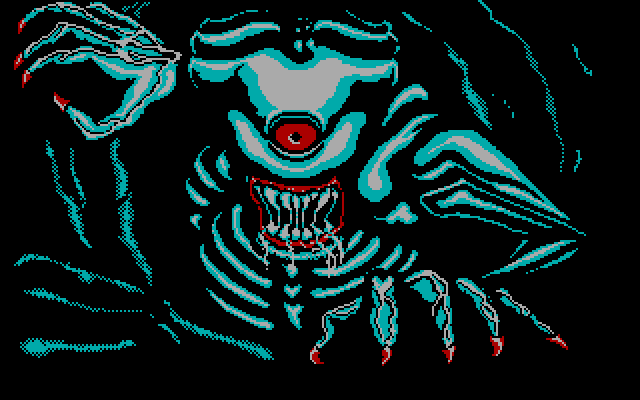 Super Contra IBM PC/Compatibles Screenshot: Not sure what this alien is, but it looks dangerous!