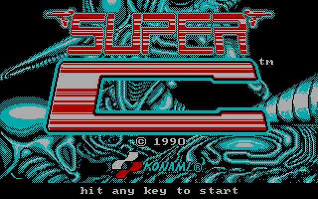 Super Contra IBM PC/Compatibles Screenshot: Title screen.