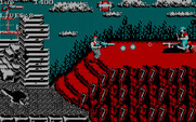Super Contra for IBM PC/Compatibles - Enemies are often positioned in difficult to get past locations.