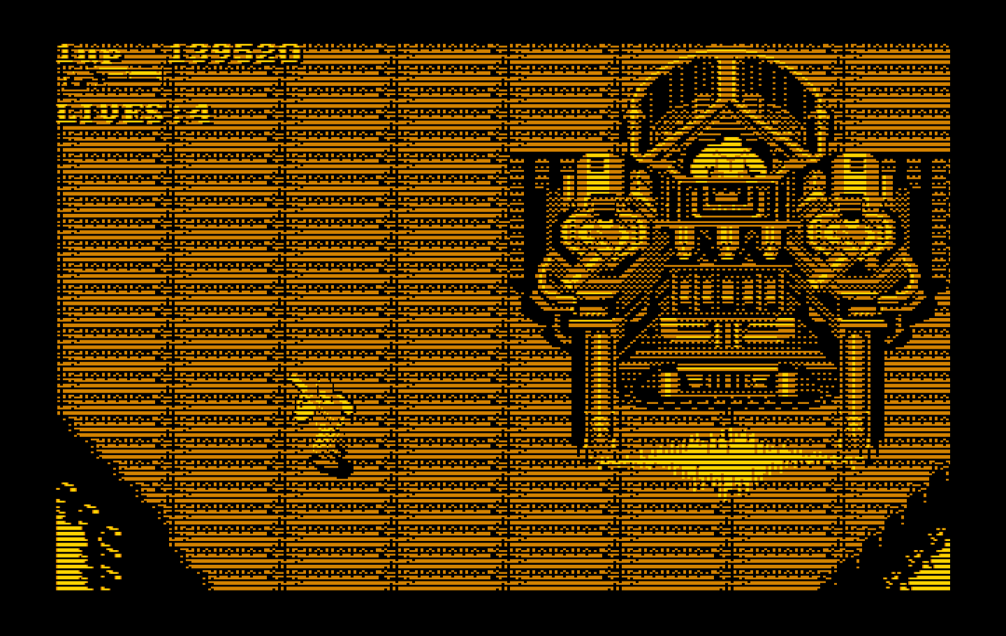 Super Contra IBM PC/Compatibles Screenshot: A large end of level boss...run away!