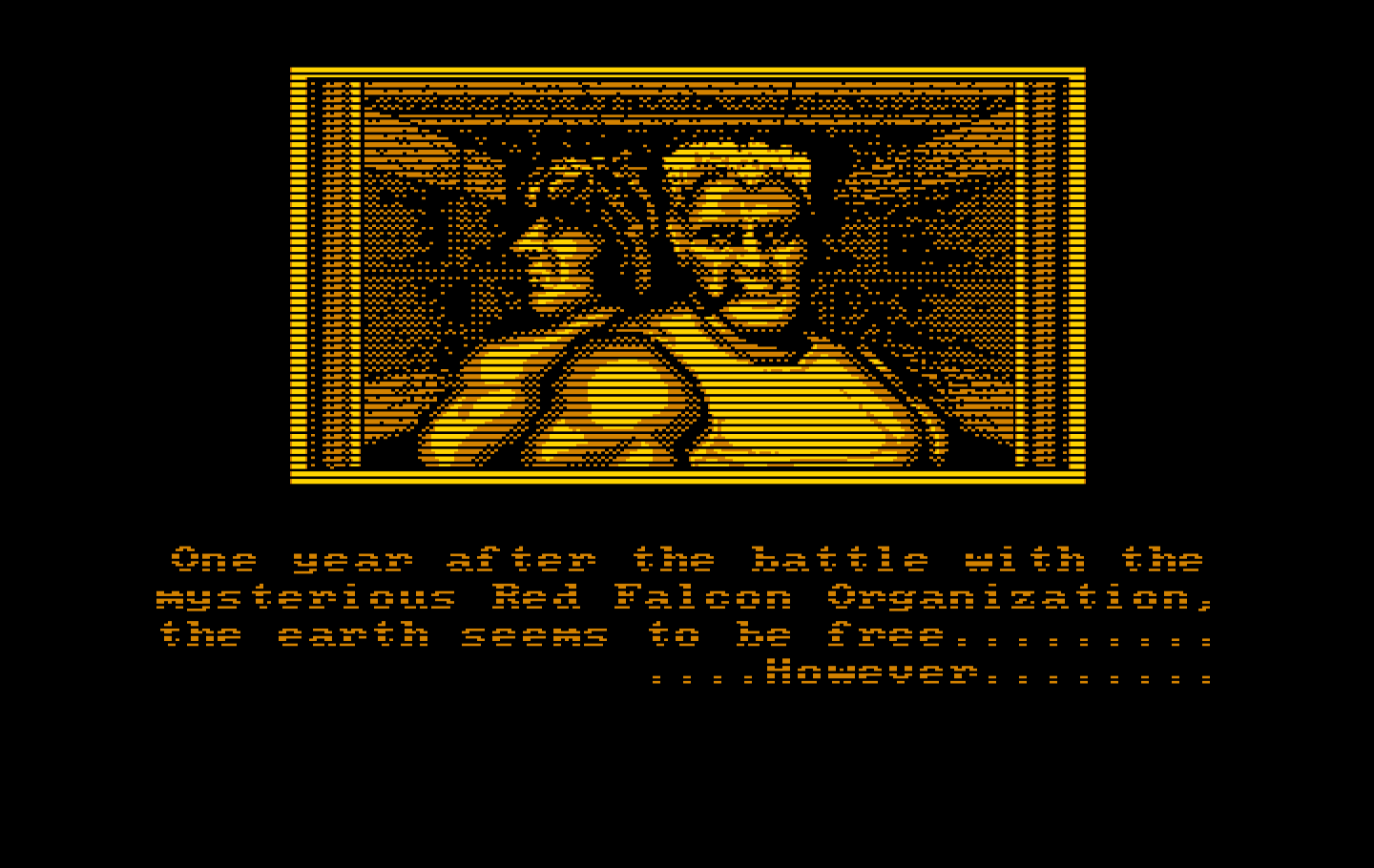 Super Contra IBM PC/Compatibles Screenshot: The story so far...