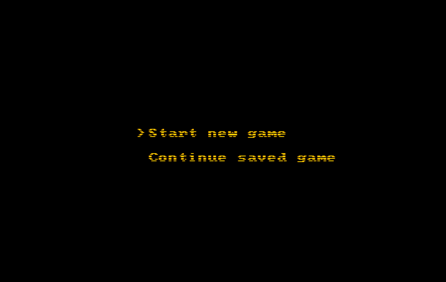Super Contra IBM PC/Compatibles Screenshot: Start a new game, or continue a saved game?