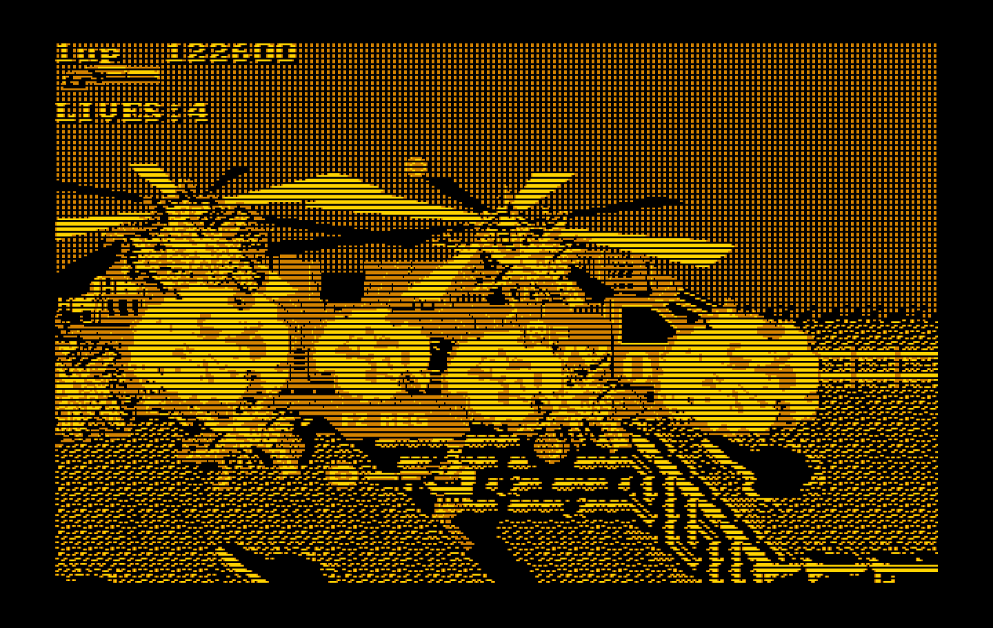 Super Contra IBM PC/Compatibles Screenshot: One helicopter destroyed...