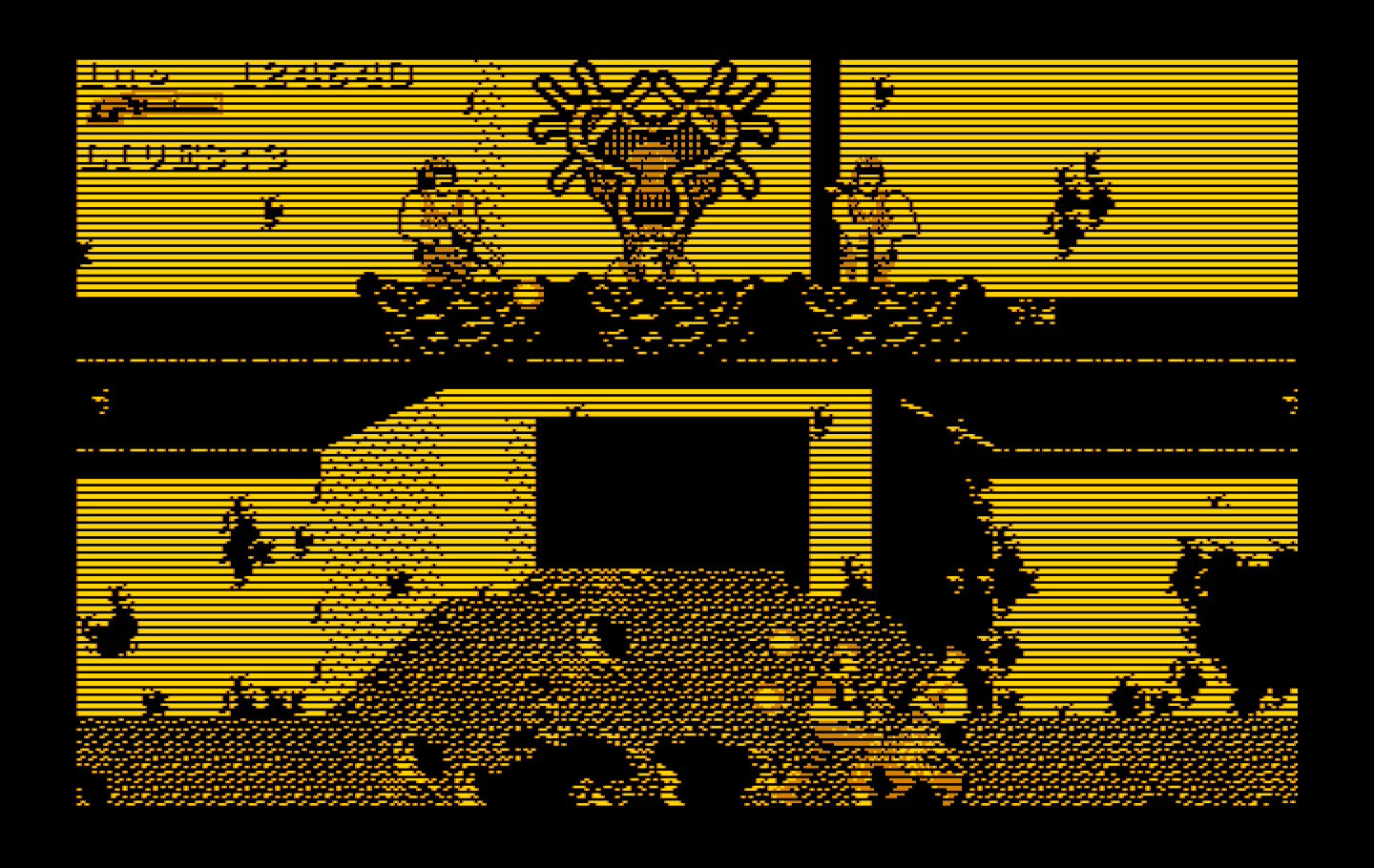 Super Contra IBM PC/Compatibles Screenshot: The final battle of level 1...