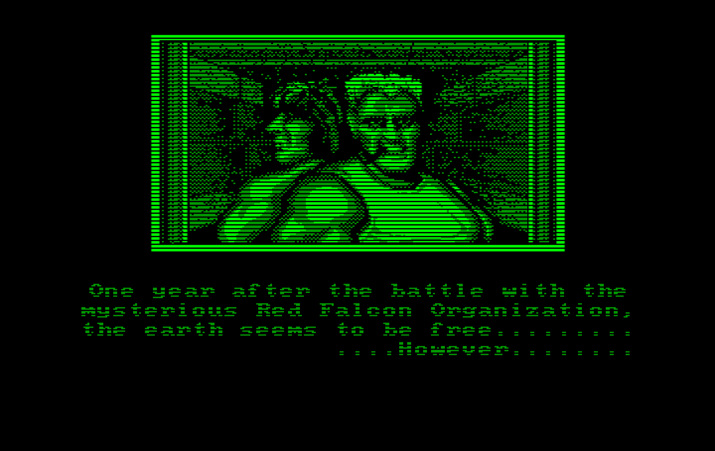 Super Contra IBM PC/Compatibles Screenshot: The story so far...