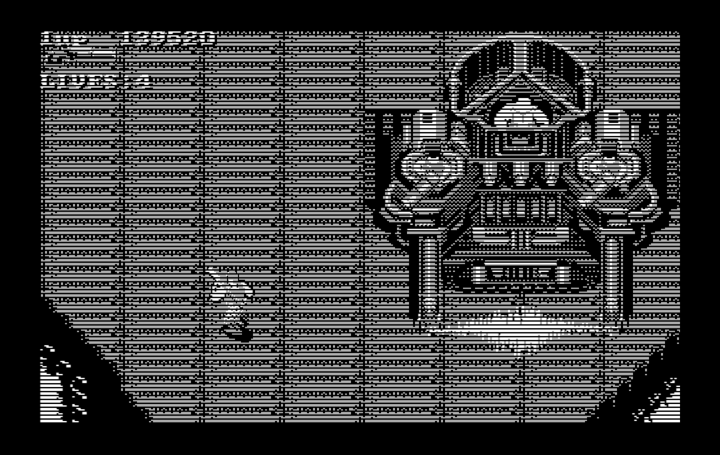 Super Contra IBM PC/Compatibles Screenshot: A large end of level boss...run away!