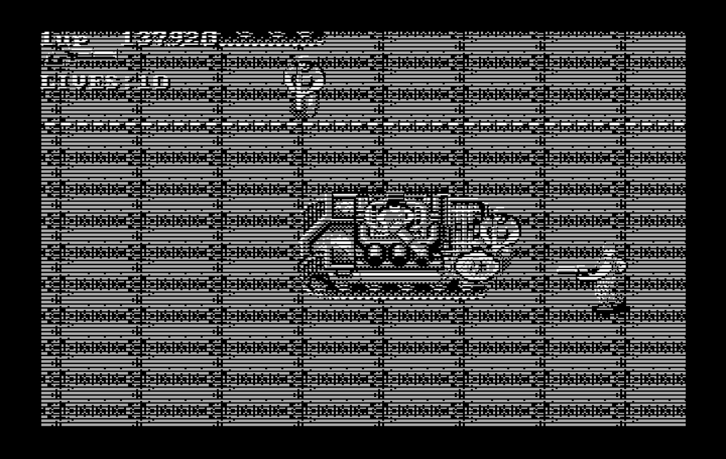 Super Contra IBM PC/Compatibles Screenshot: Attacking a tank...