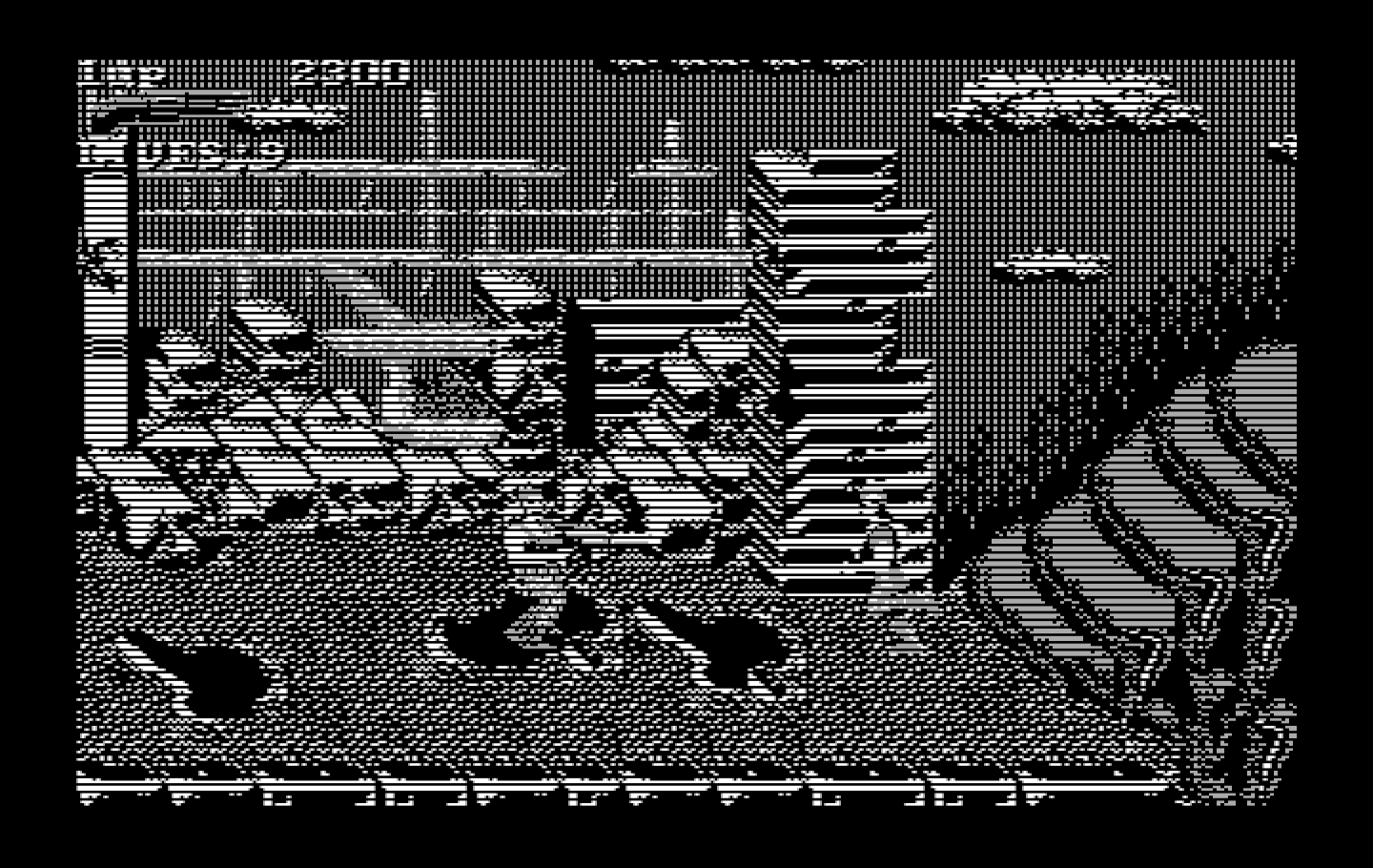 Super Contra IBM PC/Compatibles Screenshot: The varied terrain can sometimes present a challenge...