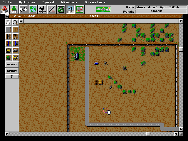 SimFarm IBM PC/Compatibles Screenshot: I now have a cow wandering about.