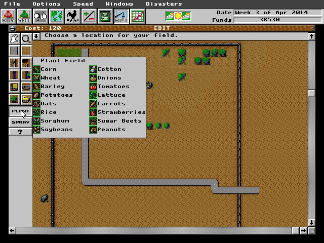 SimFarm IBM PC/Compatibles Screenshot: Planting.