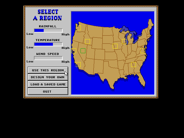 SimFarm IBM PC/Compatibles Screenshot: The main menu.