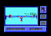 Downhill Challenge for Amstrad CPC - Slow down and don't crash into the barrier at the end of the track!