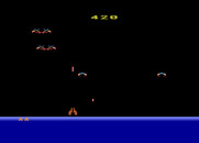 Demon Attack for Atari 8-bit - On some levels the demons split into two when shot...