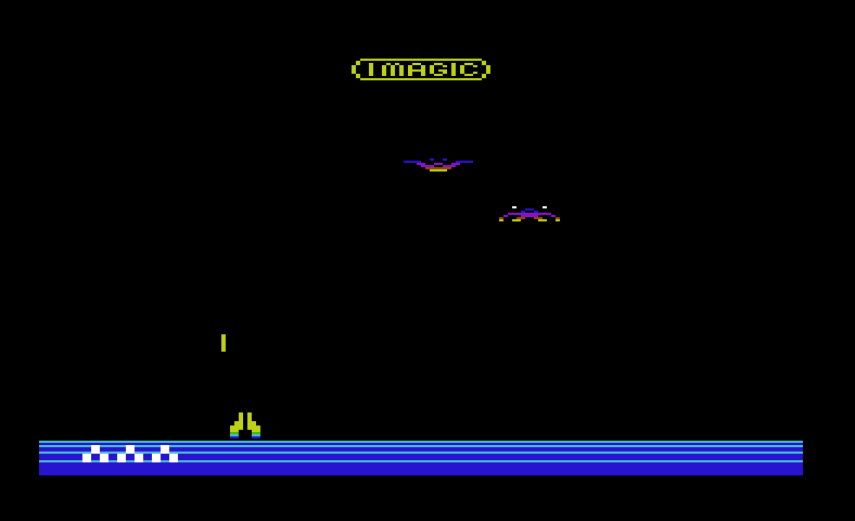Demon Attack Commodore VIC-20 Screenshot: Game demonstration mode.