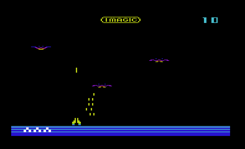 Demon Attack Commodore VIC-20 Screenshot: Game start.